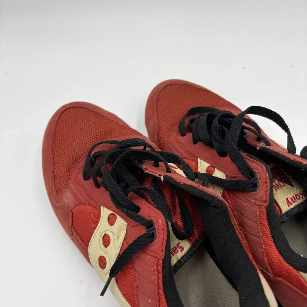 Saucony Shadow Grid 9000 Men's Size 9 Red And Beige Gum Suede Sneakers